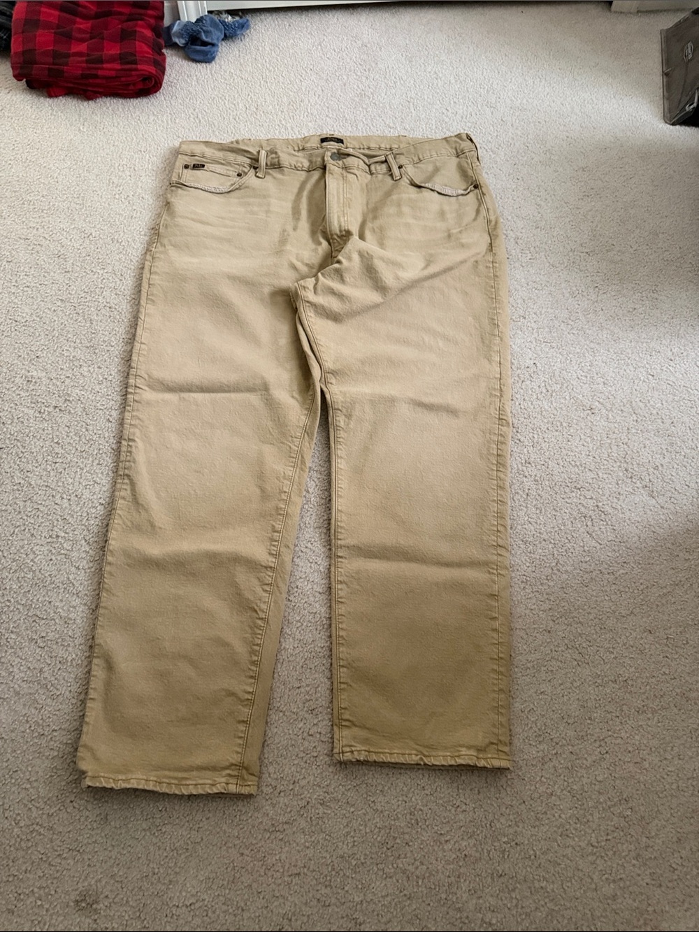 Ralph Lauren Tan Varick Slim Straight Pants